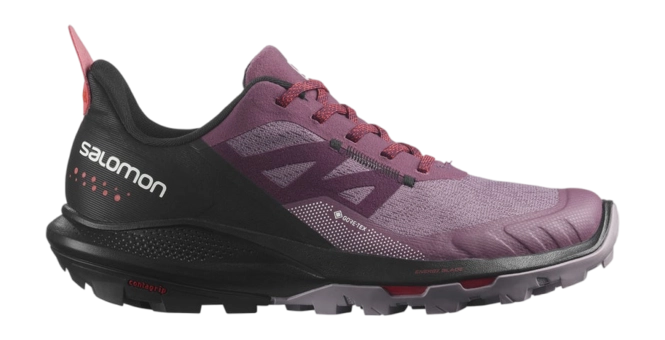 Walking Shoes Salomon Women OUTpulse GTX Tulipwood Black Poppy Red