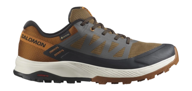 Walking Shoes Salomon Men OUTRISE GTX Beluga Black Sugar Almond