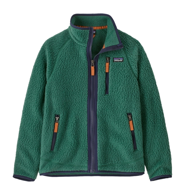 Zip Sweatshirt Patagonia Kids Retro Pile Jacket Conifer Green