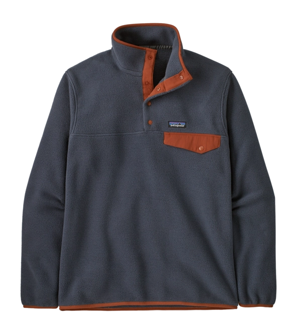 Zip Sweatshirt Patagonia Men Synch Snap-T PO Smolder Blue Burnished Red