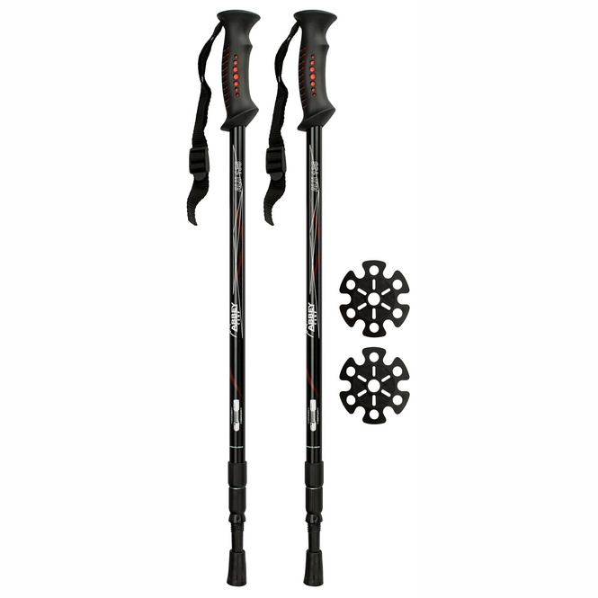 Walking Poles Abbey Telescopic Adjustable Anti-Shock Black Red White