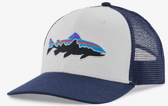 Cap Patagonia Unisex Fitz Roy Trout Trucker Hat White New Navy
