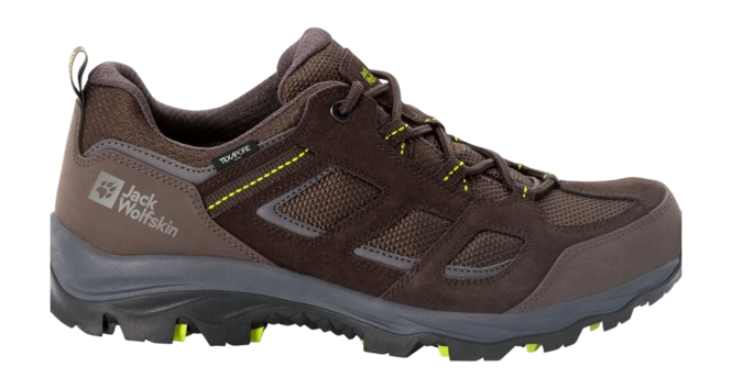 Hiking Boots Jack Wolfskin Men Vojo 3 Texapore Low Dark Brown Lime