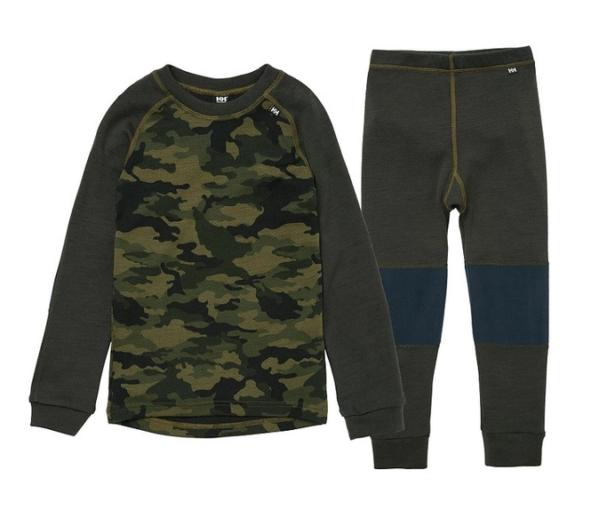 Baselayer Set Helly Hansen Kids HH Lifa Merino Set Pine Green '22