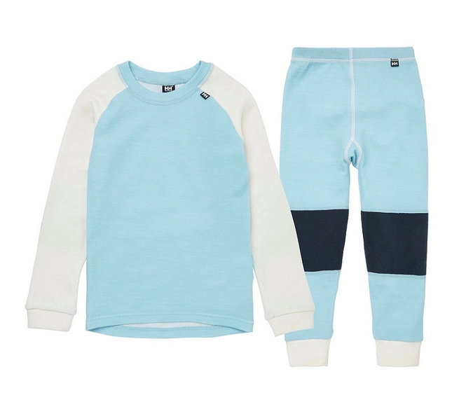 Base Layer Set Helly Hansen Kids HH Lifa Merino Set Ice Blue