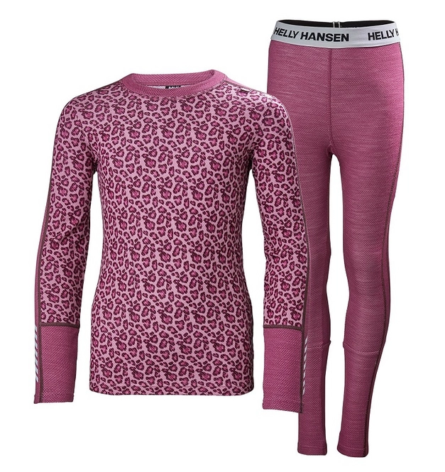 Base Layer Set Helly Hansen Junior Lifa Merino Midweight Set Magneta Haze