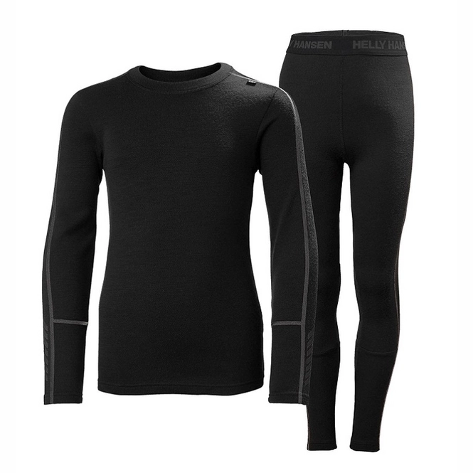 Base Layer Set Helly Hansen Junior Lifa Merino Midweight Set Black