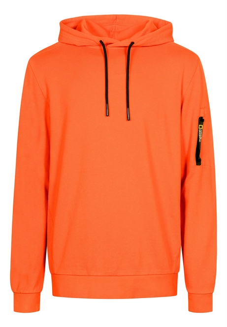 Hoodie National Geographic Men Garment Dyed Pumpkin Orange