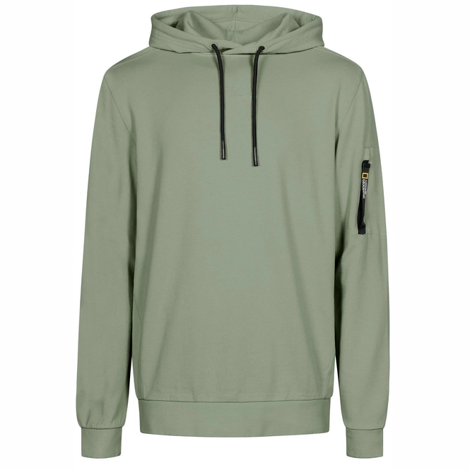 Hoodie National Geographic Men Garment Dyed Agave Green
