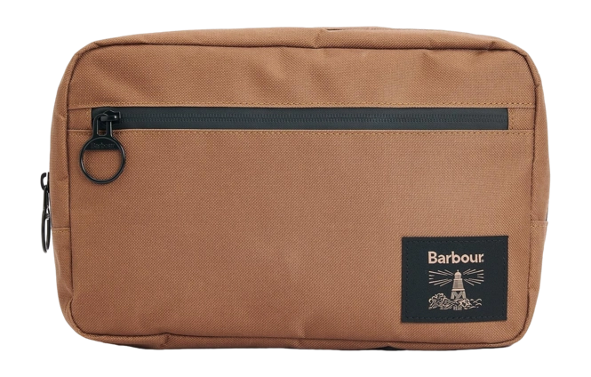 Toiletry Bag Barbour Men Field Canvas Washbag Tan Black