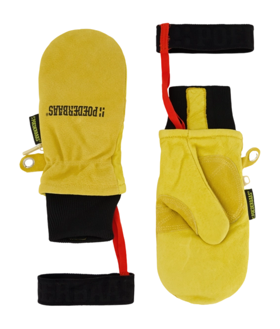 Mittens Poederbaas Freeride Leather Yellow