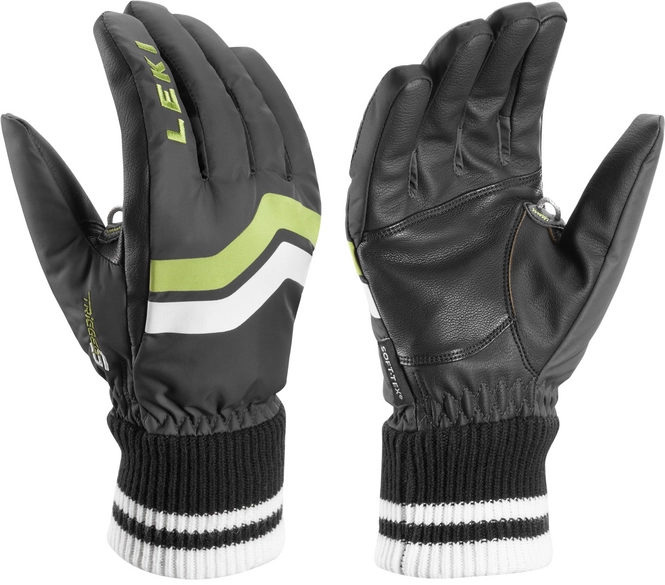 Gloves Leki Progressive Osmium S Charcoal / Lime