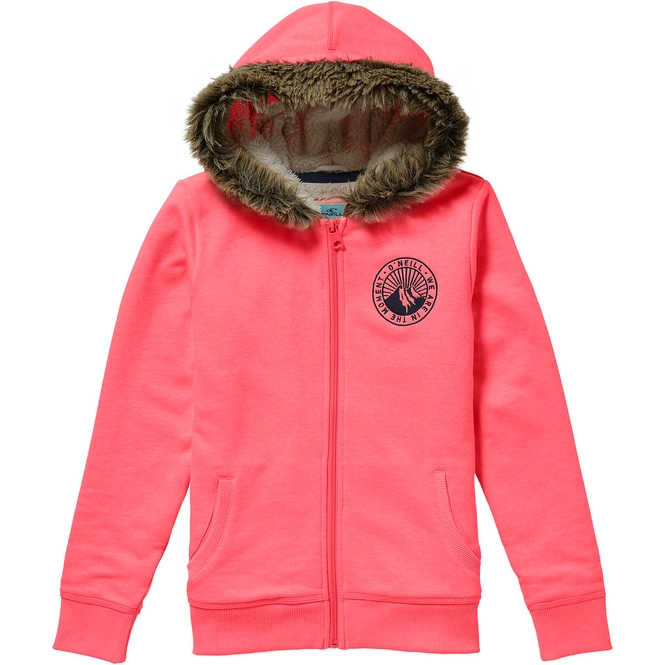 Hoodie O'Neill Girls Emerald Bay Superfleece Neon Tangerine Pink