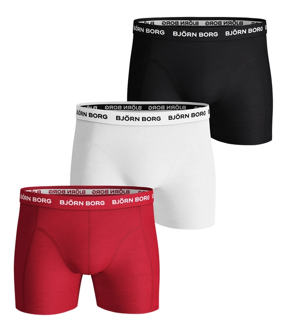Boxers Björn Borg Men Essential Solid True Red (3 pack)