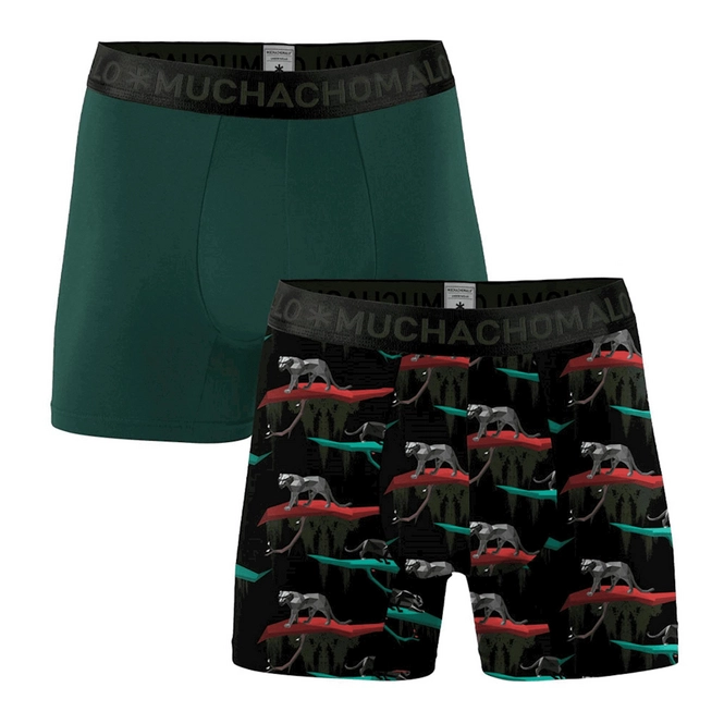 Boxers Muchachomalo Men Solid Print Petrol (2 pc)