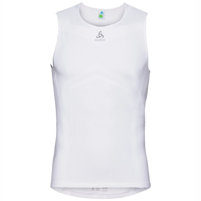 Cycling Shirt Odlo Men's Suw Top Crew Neck Singlet Breathe White