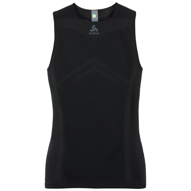 Cycling Shirt Odlo Men's Suw Top Crew Neck Singlet Breathe Black