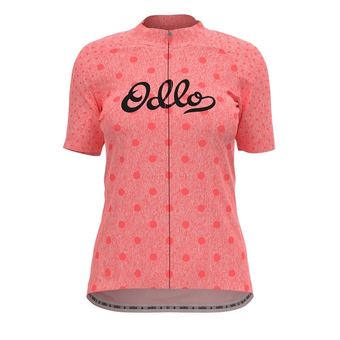 Cycling Jersey Odlo Women's Stand-Up Collar S/S Full Zip Element Siesta Graphic