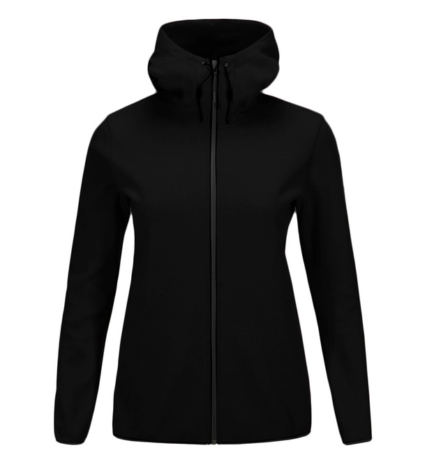 Hoodie Peak Performance Women Tech Zipped Hooded Sweater Black