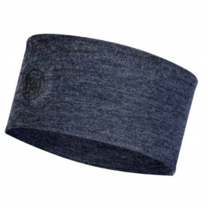 Headband Buff Midweight Merino Wool Night Blue Melange