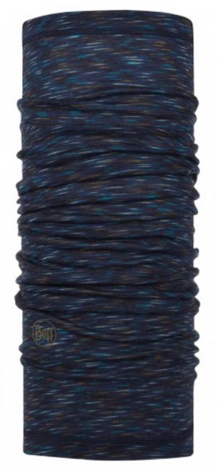 Neck Warmer Buff Lightweight Merino Denim Multi Stripes