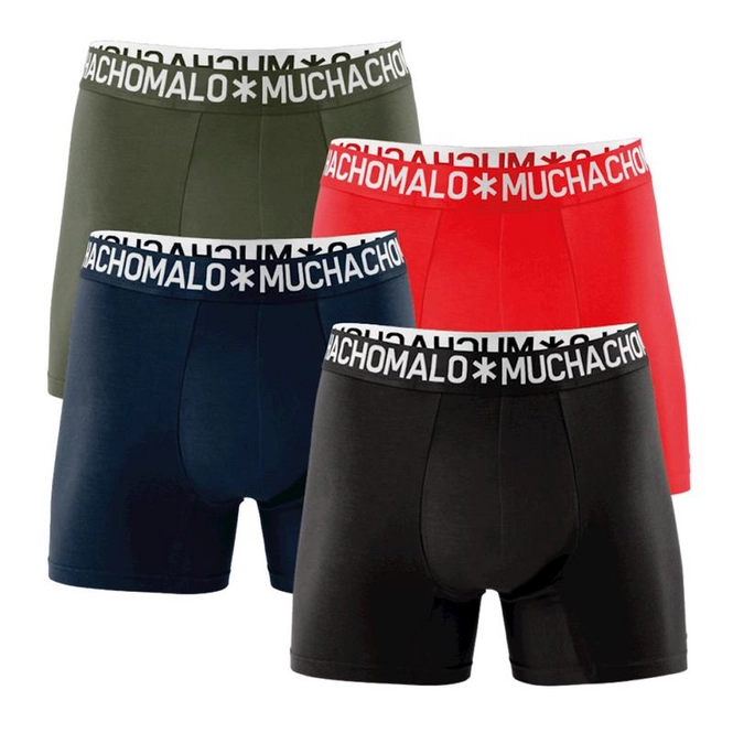 Boxer Short Muchachomalo Men Solid Dark Blue Red (4-Piece)