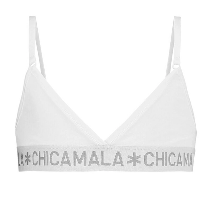 Sports Bra Muchachomalo Girls Triangle Top Solid White