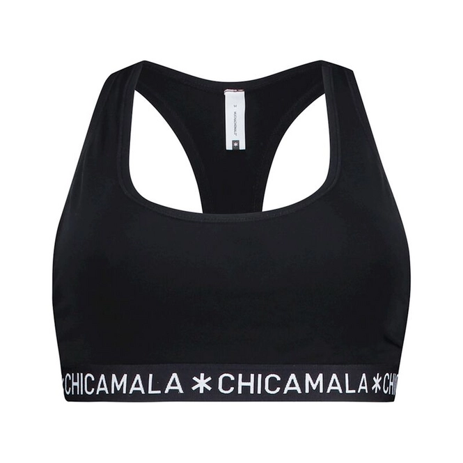 Sports Bra Muchachomalo Chicamala Women Racer Back Solid Black