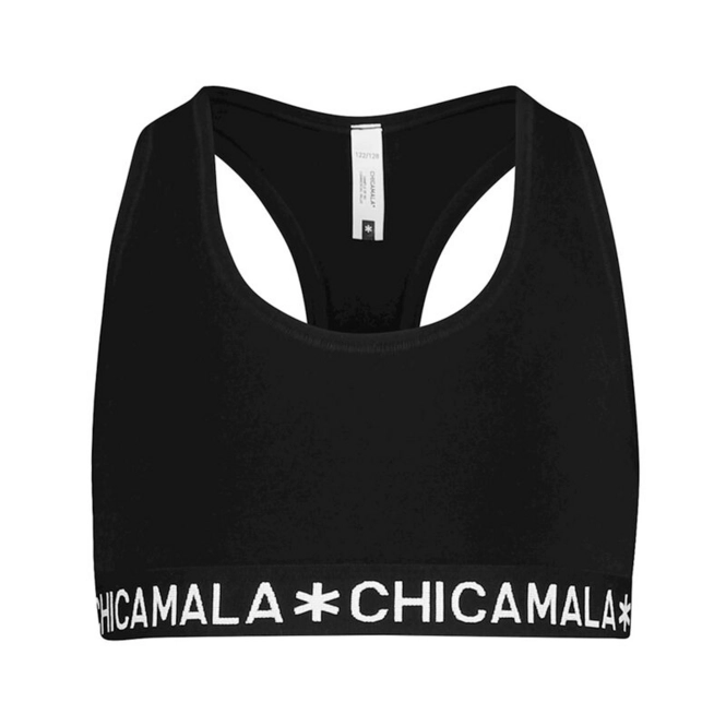 Sports Bra Muchachomalo Girls Racer Back Solid Black