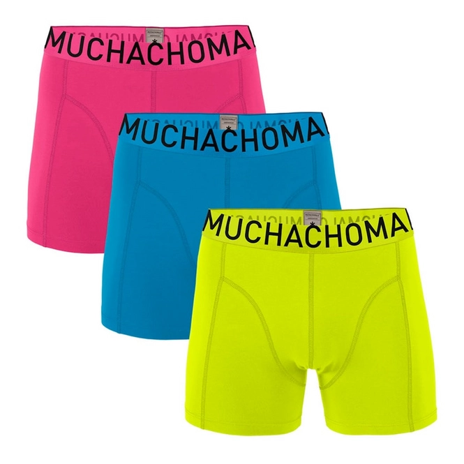 Boxers Muchachomalo Men Solid Yellow Sky Blue Pink (3 pc)