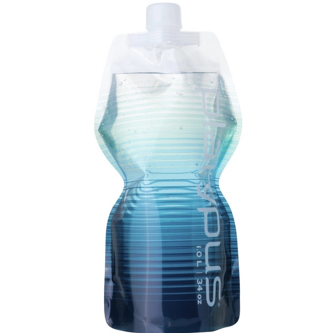 Water Pouch Platypus SoftBottle Closure Cap Blue Stripe 1L