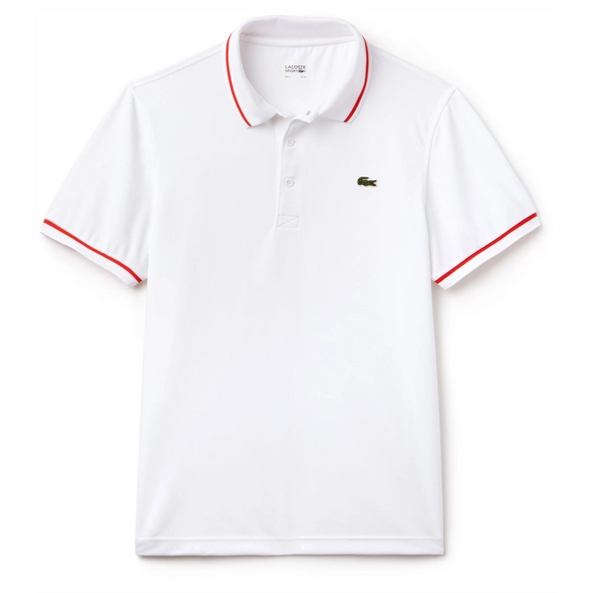 Polo Lacoste Sport White Erna Red