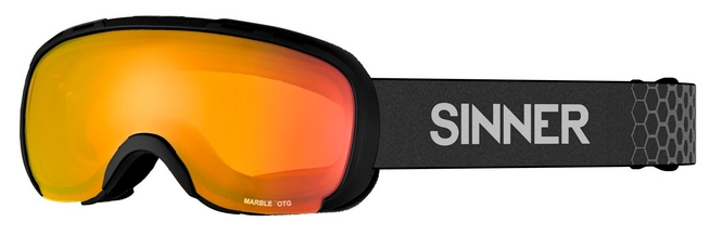 Ski Goggles  Sinner Marble OTG Matte Black / Full Orange Mirror