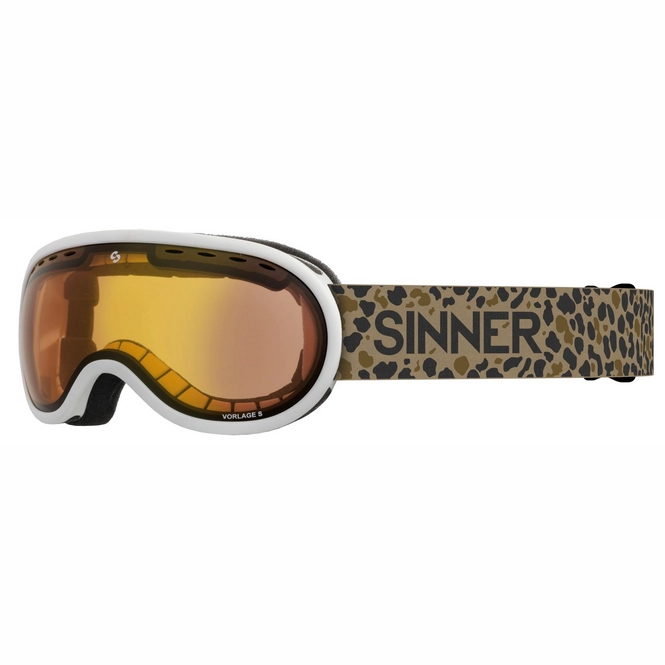 Ski Goggles Sinner Vorlage S Matte White / Gold Mirror Vent