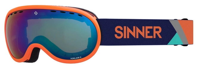 Ski Goggles Sinner Vorlage S Matte Orange / Full Blue Mirror Vent