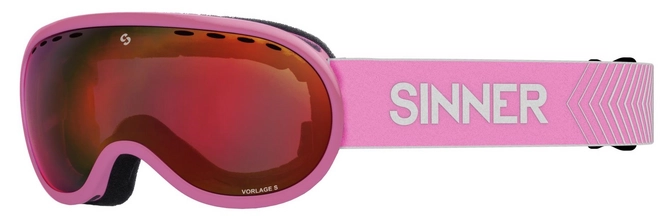 Ski Goggles Sinner Vorlage S Matte Pink / Full Red Mirror Vent