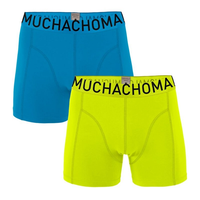 Boxers Muchachomalo Men Solid Yellow Sky Blue (2 pc)