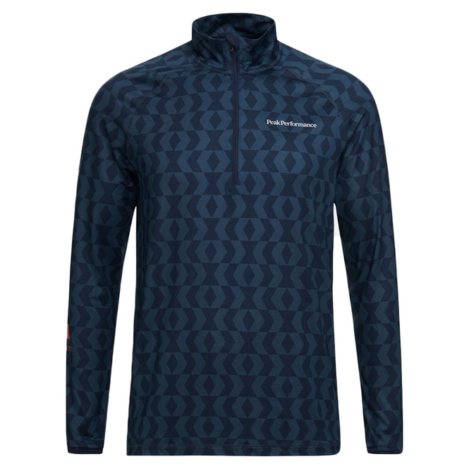 Ski Sweatshirt Peak Performance Men Spirit Half Zip Printed Blue
