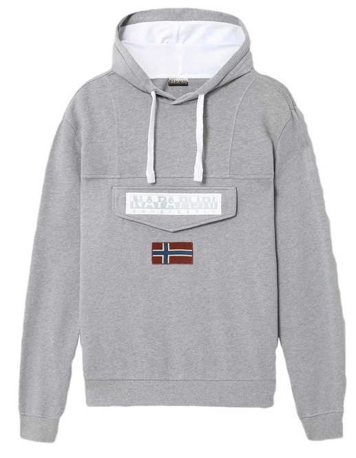 Hoodie Napapijri Men Burgee Summer 2 Medium Grey Melange