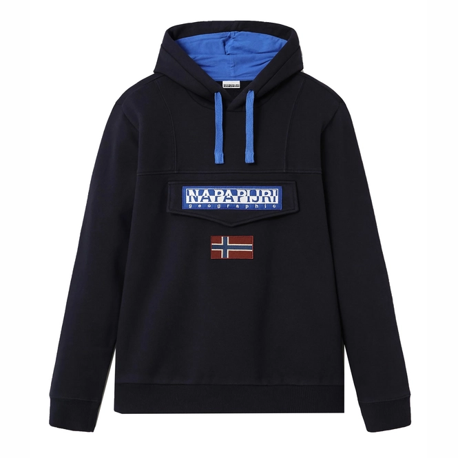 Hoodie Napapijri Men Burgee Win Blu Marine