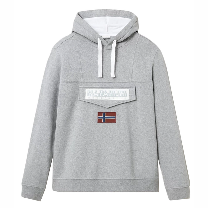 Hoodie Napapijri Men Burgee Win Grey Melange