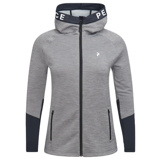 Sweatshirt Peak Performance Women Rider Zip Hood Grey Melange