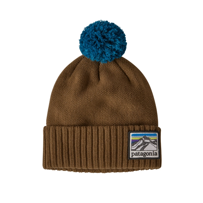Beanie Patagonia Powder Town Line Logo Ridge Mulch Brown