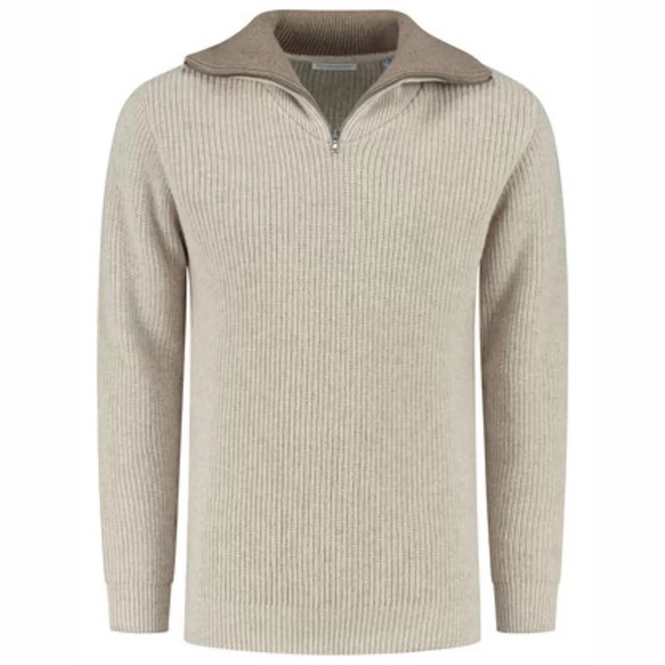 Jumper Blue Loop Men Essential Nautical Sweater Beige