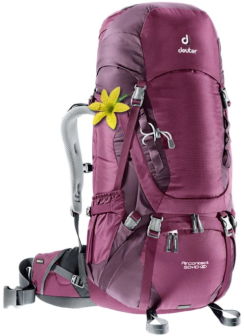 Backpack deuter Aircontact 50 + 10 SL Blackberry Aubergine