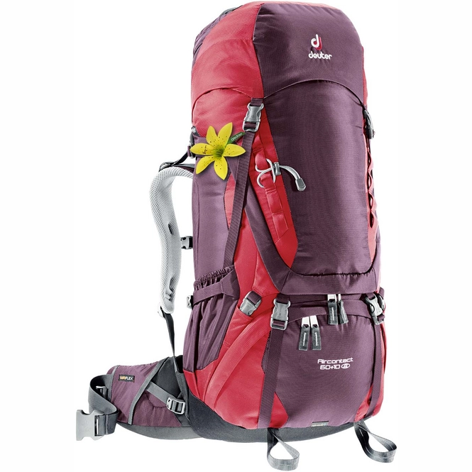 Backpack deuter Aircontact 60 + 10 SL Aubergine Cranberry