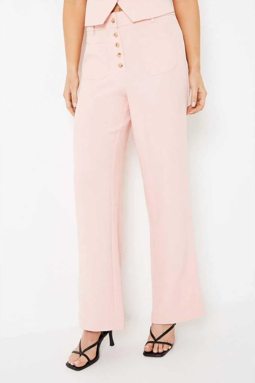 Button Front Patch Pocket Trouser