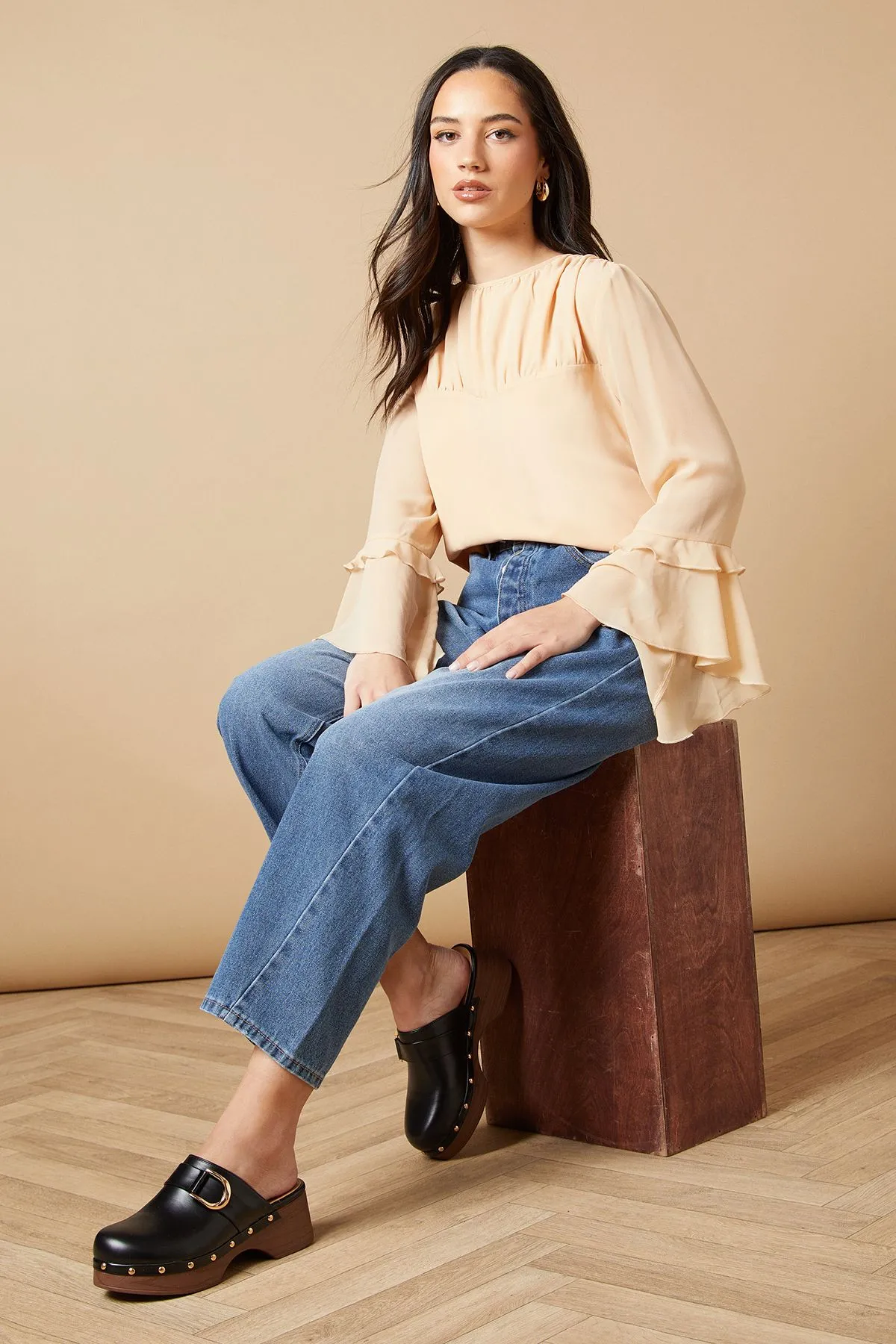 Asteria Faux Leather Closed Toe Clog Mules