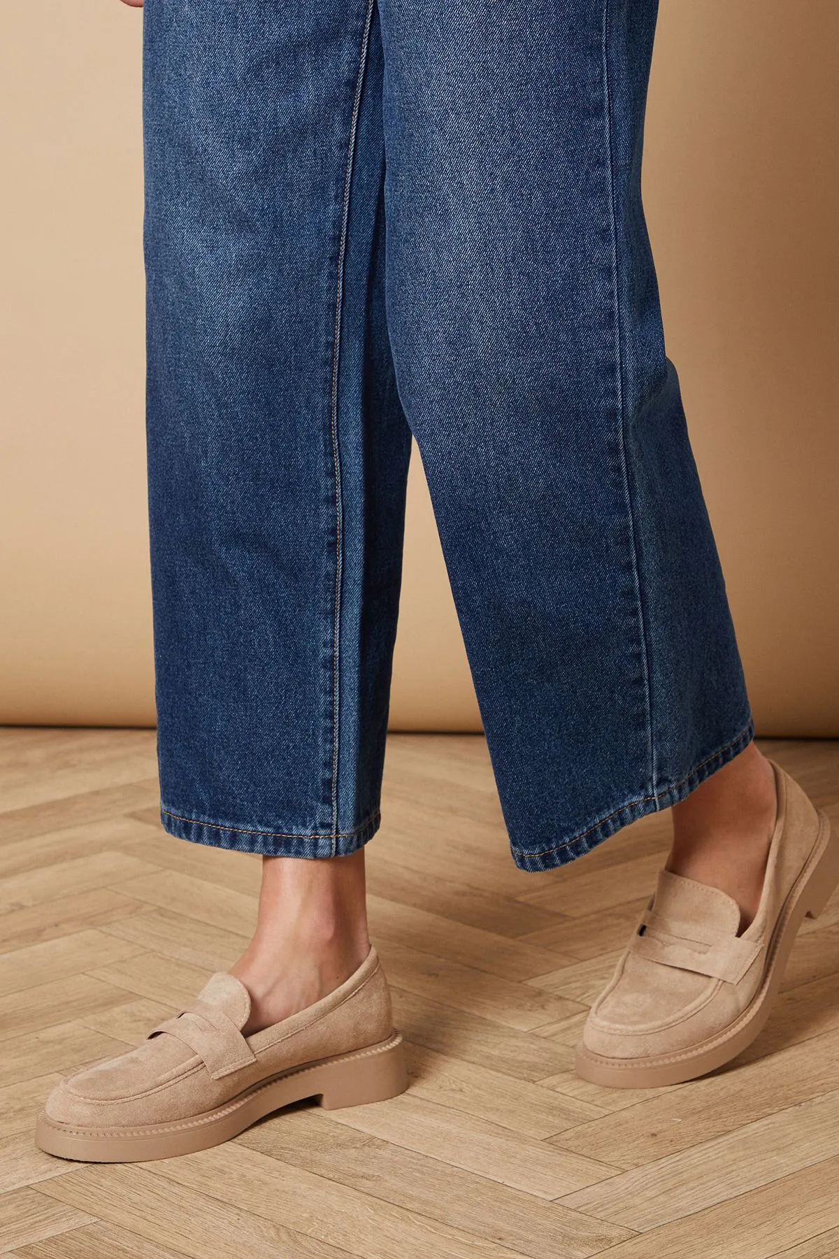 Bettie Faux Suede Chunky Penny Loafers