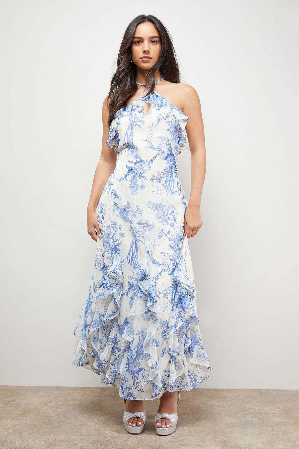 Halterneck Spaghetti Strap Maxi Dress